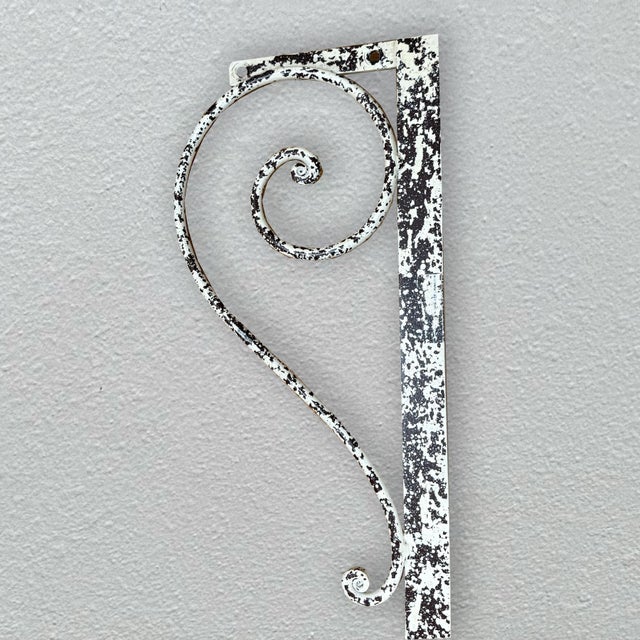 Iron Paris Sleigh Bed Antique White For Sale - Image 4 of 5