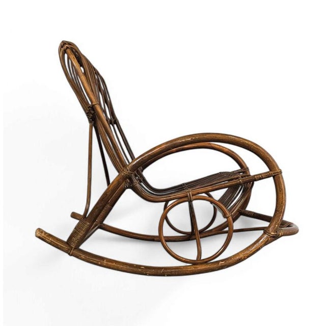 Bentwood, Wicker and Rattan Rocking Chair by Rohé Noordwolde For Sale - Image 6 of 12