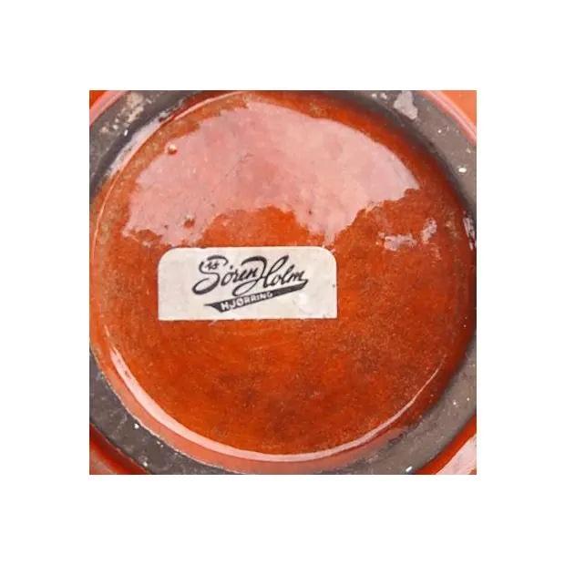 Mid-Century Modern Danish Fire-Red Vase For Sale - Image 4 of 4