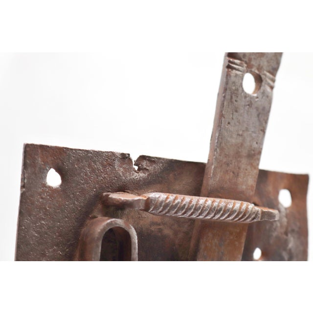 18th Century Hand Forged Wrought Iron Door Rim Lock For Sale - Image 6 of 8