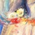 A late 20th century, American School, Post-Impressionist still-life showing a view of abstracted flowers atop a rose-...