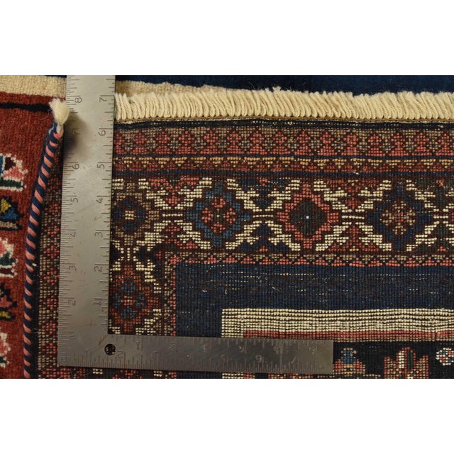 Yalameh Rug 3’3” X 4’9” Red Wool Vintage Tribal Hand-Knotted Oriental Carpet For Sale - Image 12 of 12