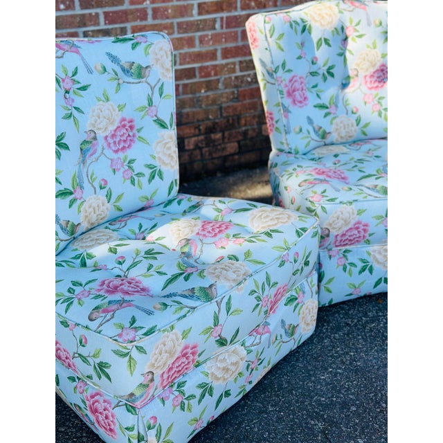 Vintage Slipper Chairs, Newly Upholstered For Sale In Charleston - Image 6 of 9
