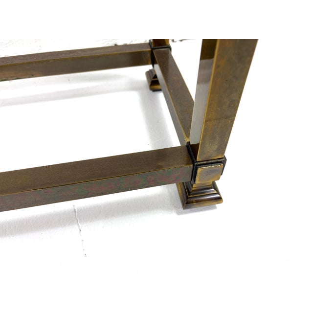 Metal Mid-Century Vintage Solid Brass Console by Mastercraft For Sale - Image 7 of 10