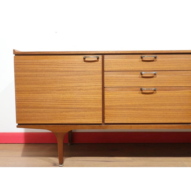 Wood Mid Century Modern Vintage Teak Sideboard Credenza by Meredew For Sale - Image 7 of 14