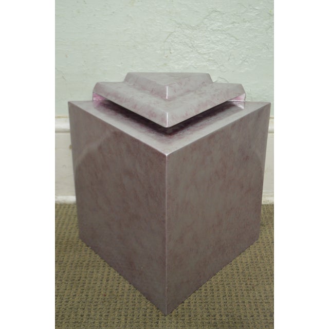 Contemporary Cantilever Glass Top Triangle Base Side Table ...