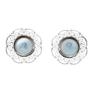 Antique Victorian English Brass Ring Photos Frames, Set of 2 For Sale