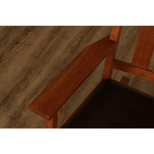 Stickley Mission Collection Harvey Ellis Oak Rocking Chair For Sale - Image 10 of 18