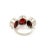Antique Style Deep Red Garnet Triple Stone Bezel Set Silver Ring - Size 7.5 For Sale - Image 9 of 13