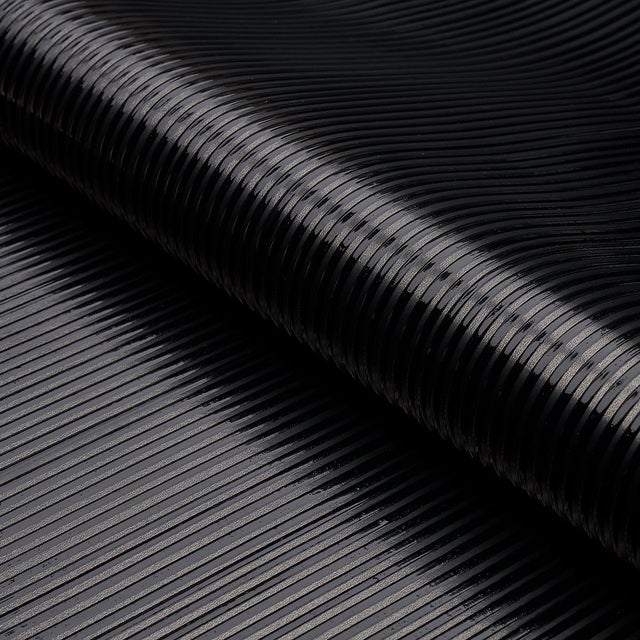 Contemporary SAMPLE - Schumacher Rimini Rib Wallpaper In Onyx For Sale - Image 3 of 3