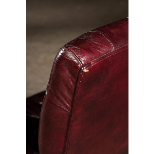 Late 20th Century Pair of Tufted Leather Square-Back Dining Chairs in Oxblood For Sale - Image 17 of 17