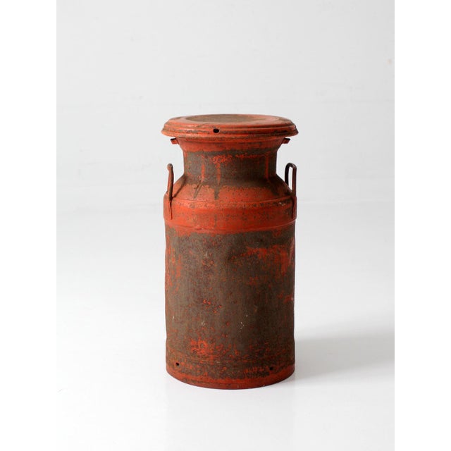 Farmhouse Vintage Farmhouse Red Milk Can For Sale - Image 3 of 17