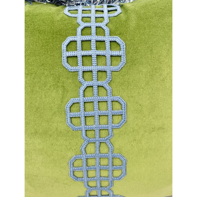 Blue Gp&j Baker Pillows Nympheus Velvet- A Pair For Sale - Image 8 of 9