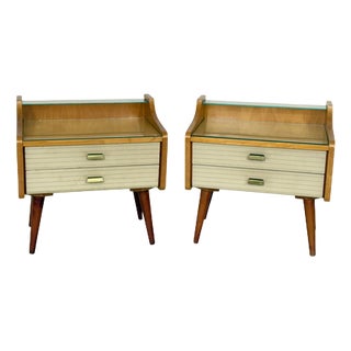 Vintage Bedside Tables in Birch, 1960s, Set of 2 For Sale