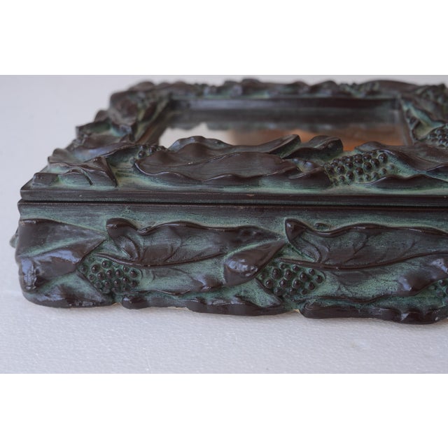 Vintage Mexican Art Nouveau Faux Wood Trinket Box With Mirror Lid For Sale - Image 4 of 8