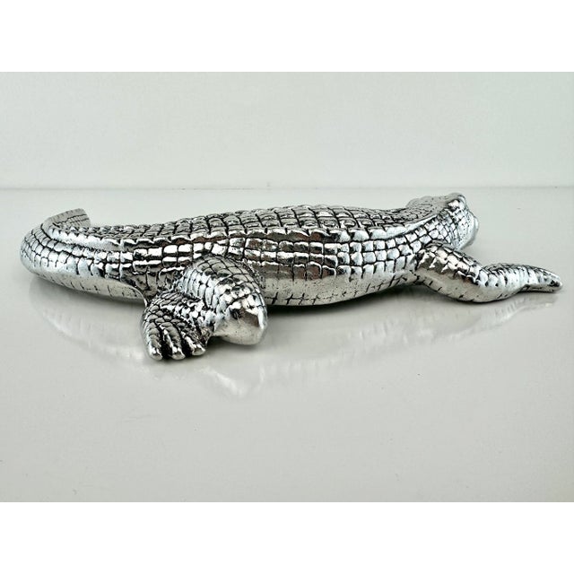 Vintage Arthur Court Pewter Alligator For Sale - Image 9 of 11
