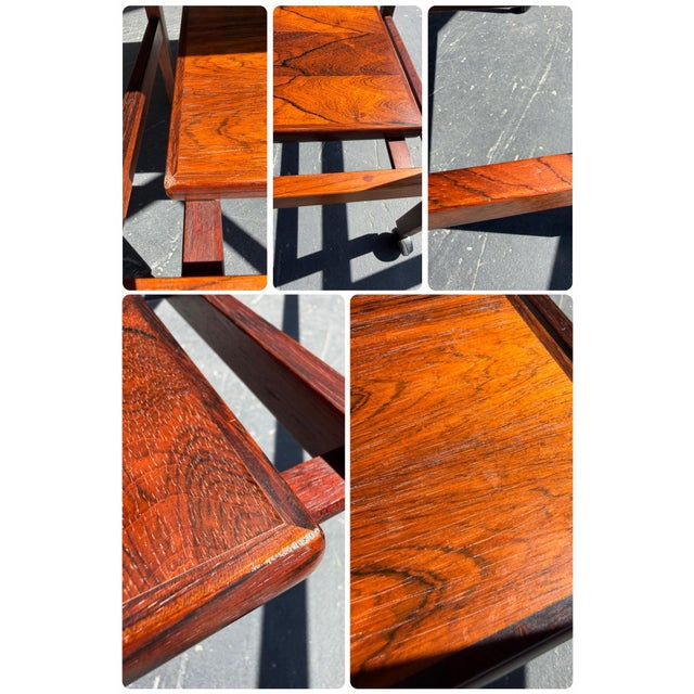 1960s Danish Modern Rosewood Flip Top Expandable Bar Cart For Sale - Image 12 of 12