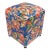 Shabby Chic Edwarain Bird Print Velvet Handmade Ottoman For Sale - Image 9 of 10