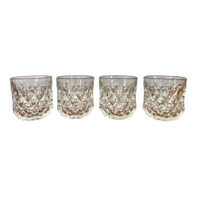 Late 20th Century Crystal Low Ball Tumbler Glasses- Set of 4 For Sale
