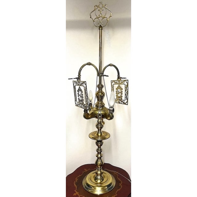 Antique Brass Floor Lamp, 1920s For Sale - Image 4 of 11