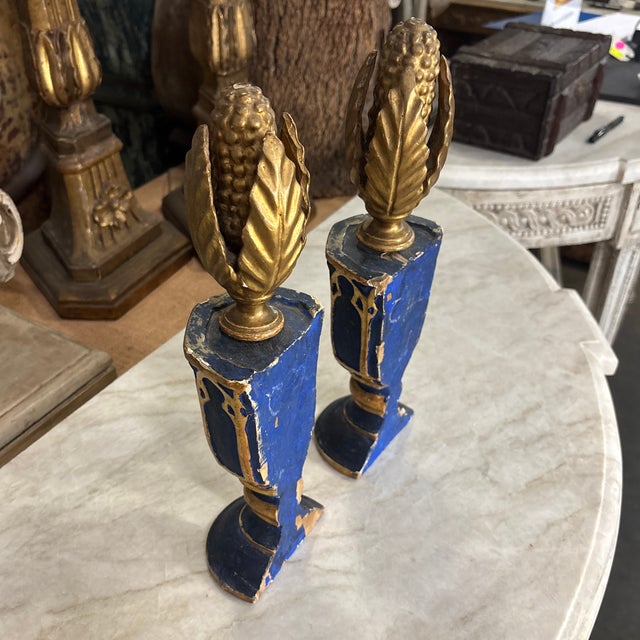 19th Century Wood Finials - Set of 2 For Sale - Image 11 of 12