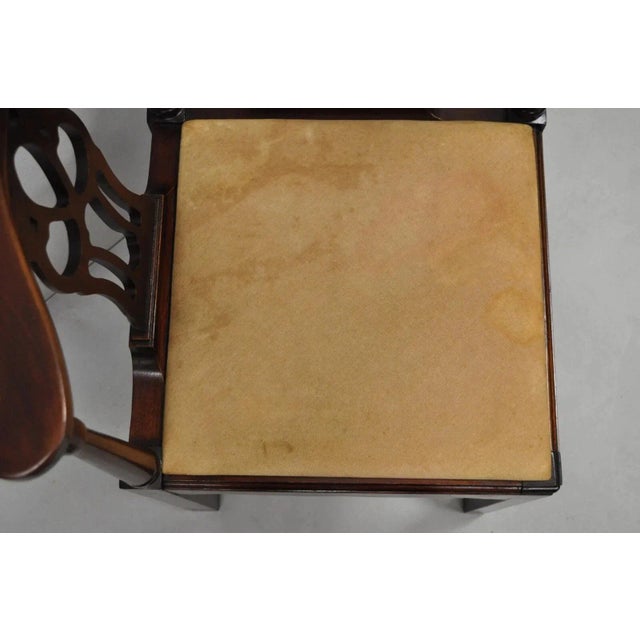 Mid 20th Century Mid 20th Century Vintage Hickory Chair Co Georgian Style Mahogany Corner Accent Side Chair For Sale - Image 5 of 12