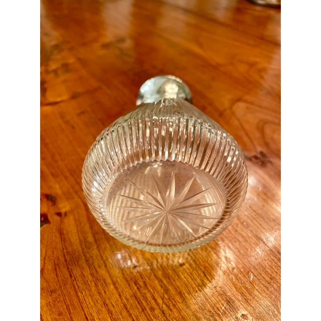 1920s Cut Glass Perfume Bottle With Sterling Silver Top For Sale - Image 4 of 7