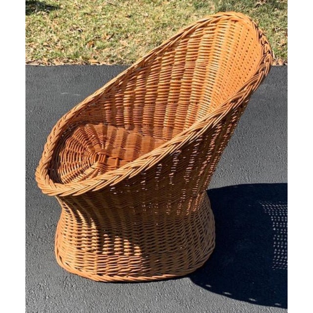Vintage Mid Century Wicker Bucket Chair Chairish