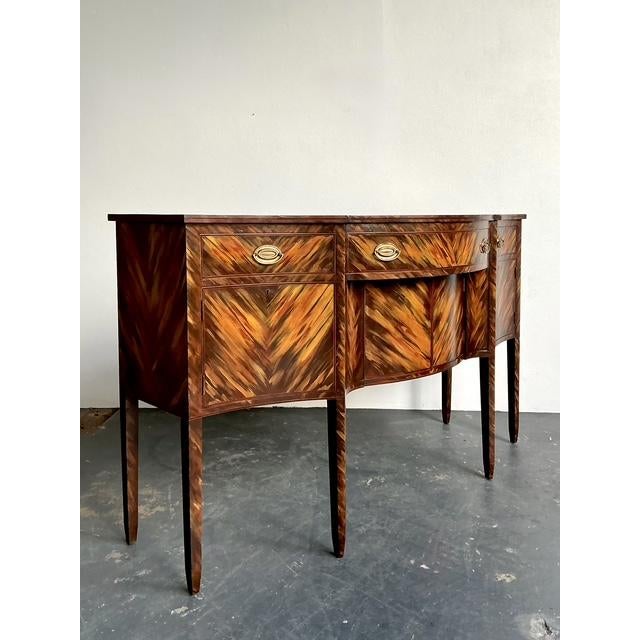 Vintage Regency Faux Finished Hepplewhite Sideboard For Sale In West Palm - Image 6 of 12