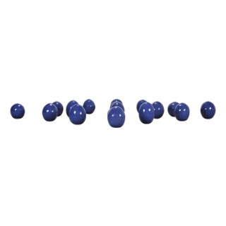Set of Blue Glazed Ceramic Garden Egg Sculptures After Jun Kaneko For Sale