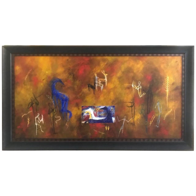 Orange Striking and Large Horizontal Contemporary Painting For Sale - Image 8 of 8