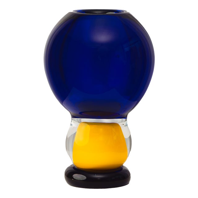 Traditional Venetian Murano Glass Vase, 1990 For Sale
