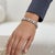 14k White gold bracelet with 288 round brilliant diamonds weighing 5.00 carats, 7 1/2". 18.45g