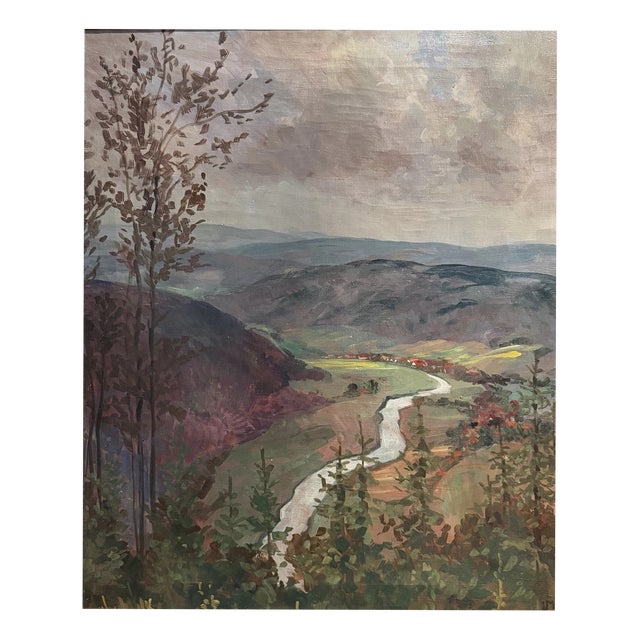 Meyer Moringen Helene, Wesertal Gieselwerder Reinhardswald View, 1890s, Oil on Canvas For Sale