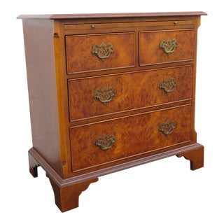 Hollywood Regency Burlwood Large Nightstand Small Dresser For Sale