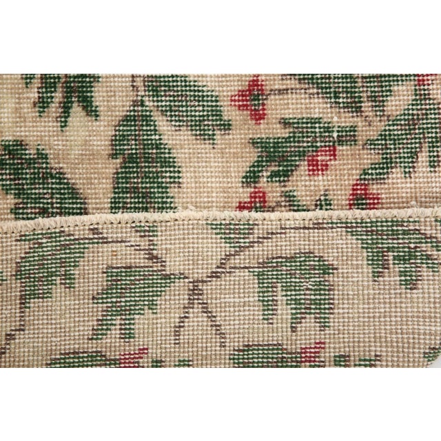 Green and Beige Runner Rug For Sale - Image 12 of 14