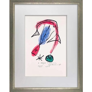 1950s Joan Miro Original Lithograph, Signed & Inscribed "...Felipe Vivanco" For Sale