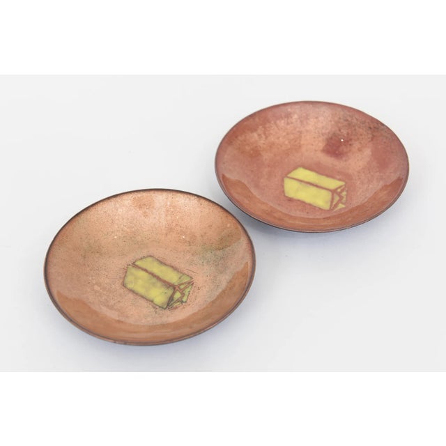 Copper Vintage Enamel Over Copper Small Serving Dishes Set of 10 For Sale - Image 8 of 12