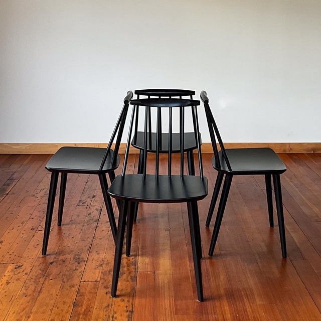 1970s J77 Chairs by Folke Pålsson for FDB Møbler 1971, Set of 4 For Sale - Image 5 of 7