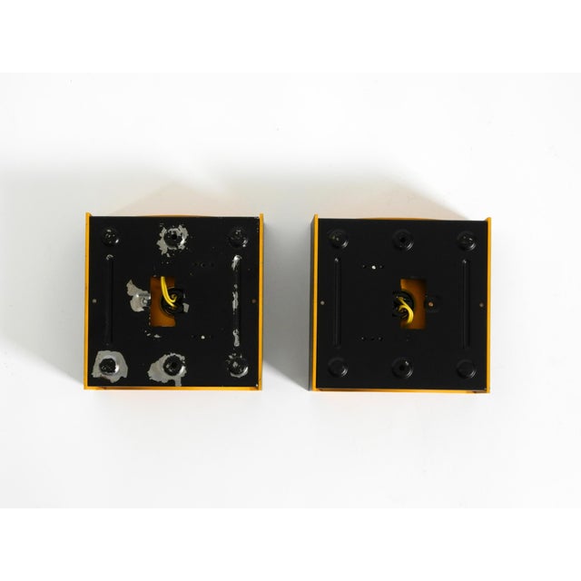 Space Age Metal Wall Lamps in Yellow and Black by Klaus Hempel for Kaiser Leuchten, 1960s, Set of 2 For Sale - Image 17 of 18