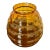 Vintage Amber Art Glass Beehive Vase, Sculptural Ribbed Design For Sale