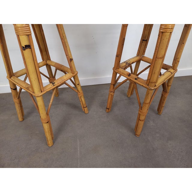 Vintage Rattan Stools, 1960s, Set of 2 For Sale - Image 17 of 18
