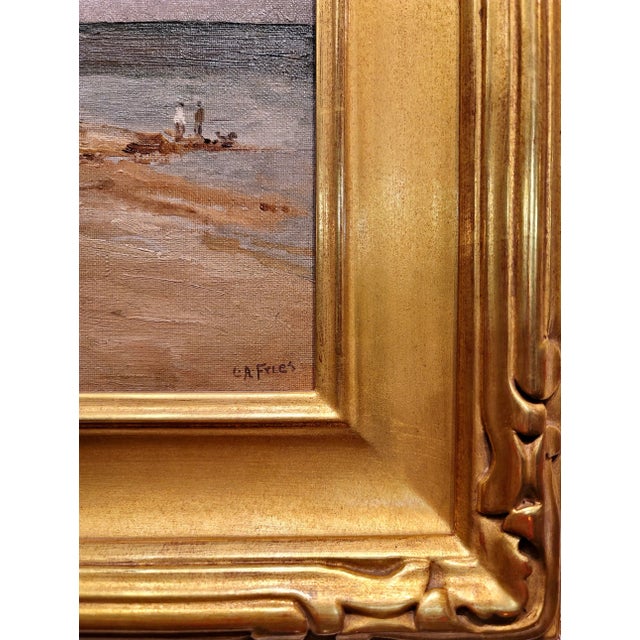 Textile Charles Fries -C.1910s View of Coronado Peninsula in S. Diego-Oil Painting For Sale - Image 7 of 9