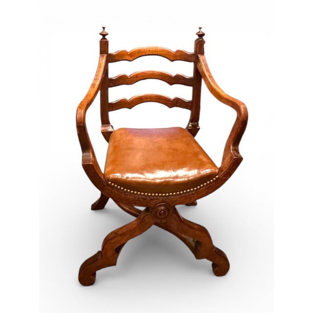 Wood 19th Century European Walnut Gondola Style Armchair. For Sale - Image 7 of 13