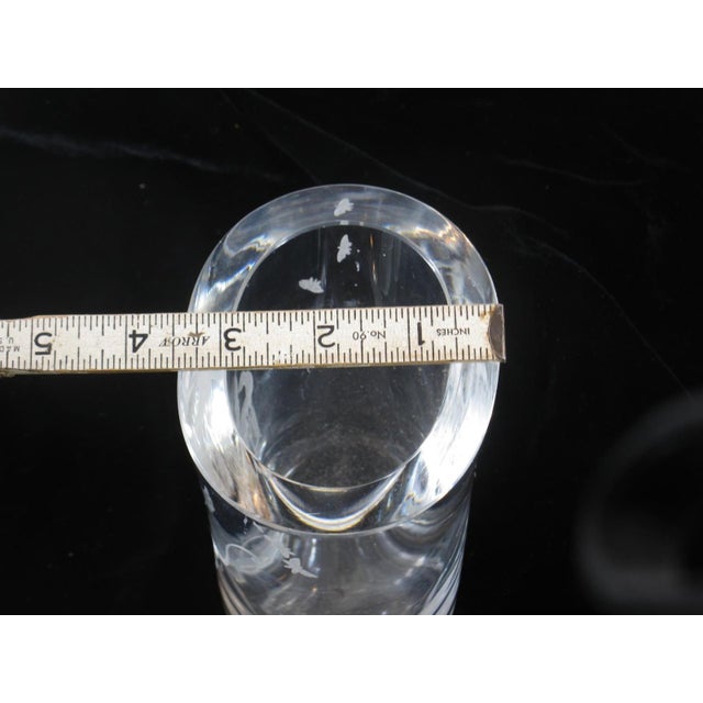 Mid 19th Century Vase Swedish Crystal Cupid Boy, 6" Engraved Naked Cherub, Kjellander Glass For Sale - Image 4 of 12