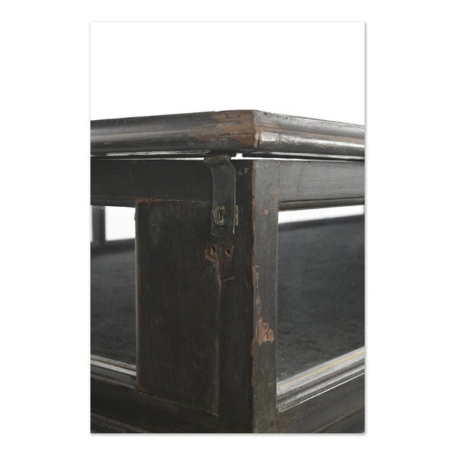 1920s Glass Presentation Table in Dark Wood, 1920s For Sale - Image 5 of 6