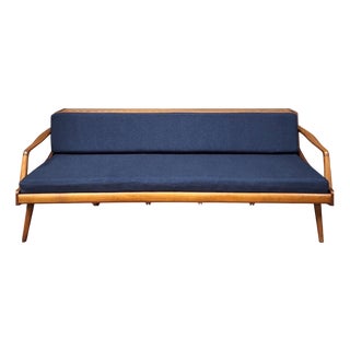 Danish Teak Convertible Daybed Sofa with Backrest Compartment, 1960s For Sale