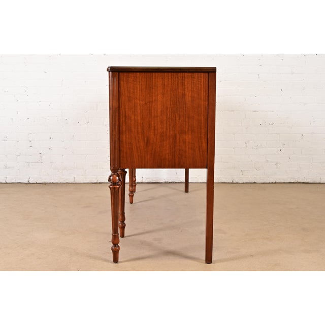 Baker Furniture Style French Regency Louis XVI Burled Walnut Sideboard Buffet, Circa 1940s For Sale - Image 15 of 17
