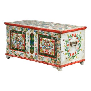 Folk Art Bridal Chest, 1948 For Sale