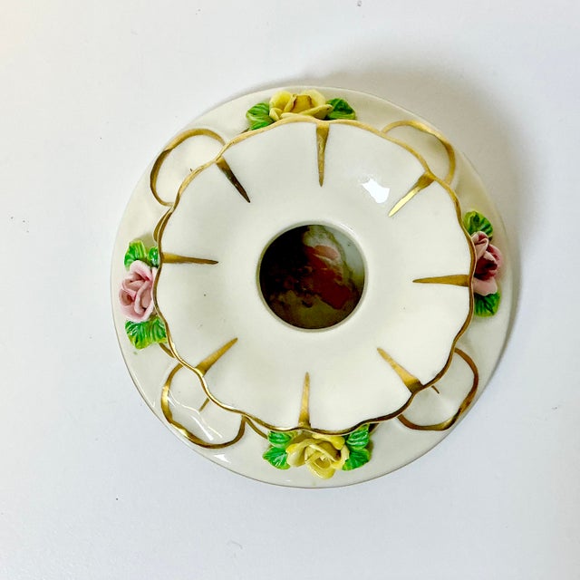 1950s Vintage Dresden German Porcelain Candle Holders - A Pair. For Sale - Image 9 of 11